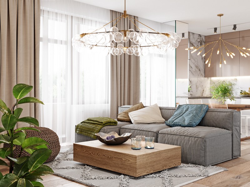 Интерьер квартиры в светлых тонах