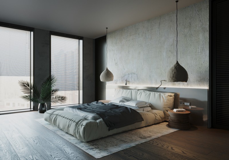 Мрачный, но уютный интерьер