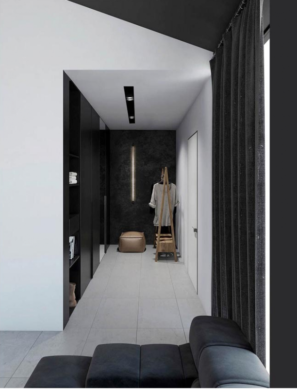 Черно-белый интерьер стильного загородного дома Черно-белый интерьер стильного загородного дома