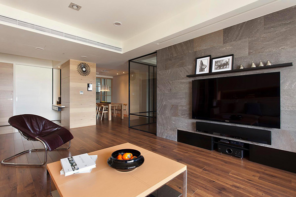 Дизайн интерьера квартиры с приглушенными оттенками и подвижными стенами