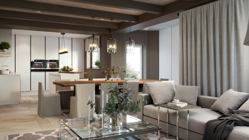 Элегантный интерьер загородного дома