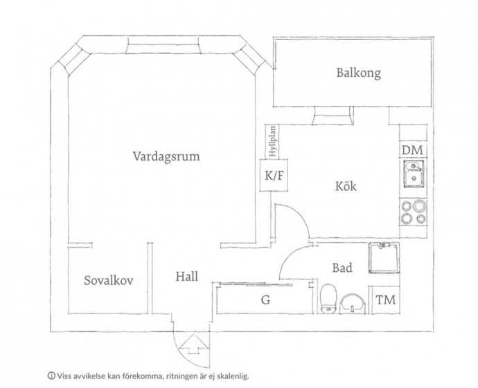 Квартира площадью 48 м2 в Гётеборге