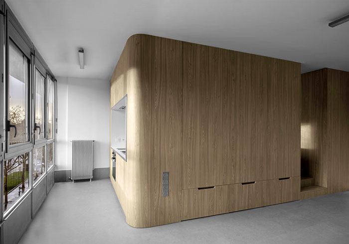 Проект двухуровневой студии в Париже