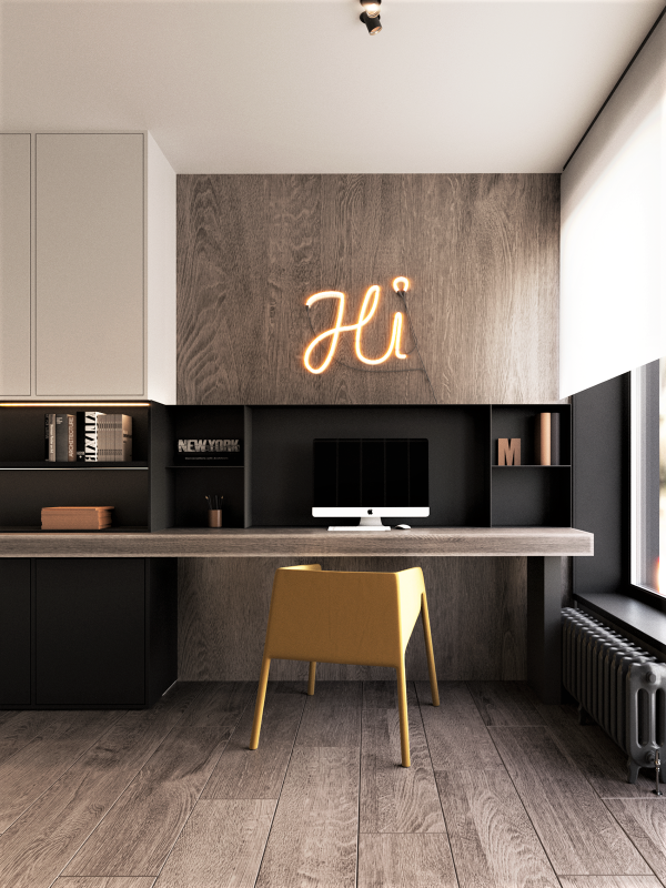 Контрастный дизайн интерьера