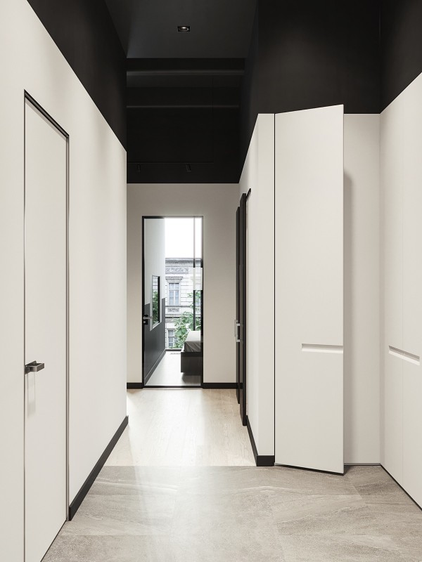 Нейтральная палитра в оформлении компактной квартиры с панорамными окнами