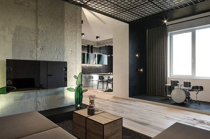 Интерьер в стиле "лофт" для молодой пары