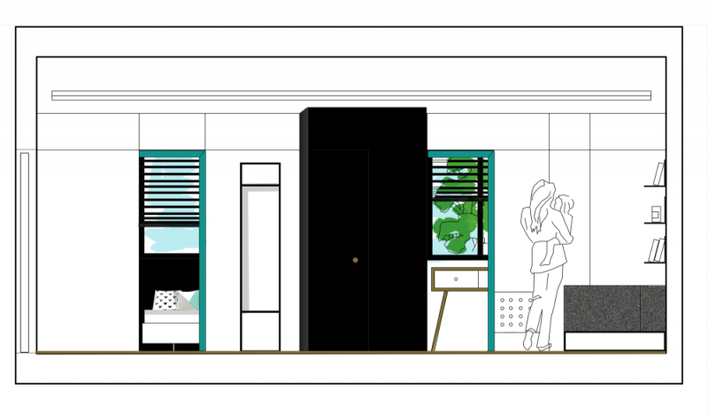 Контрастный интерьер квартиры в Тель-Авиве