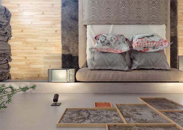 Акцент на деревянные панели в интерьере уютной квартиры