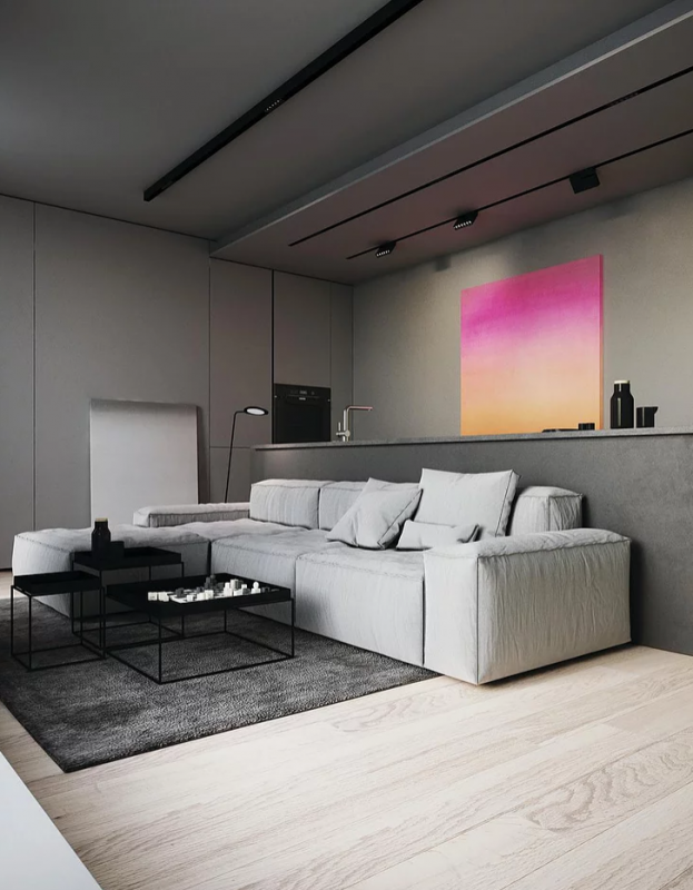Интерьер варшавской квартиры в серых тонах Интерьер варшавской квартиры в серых тонах