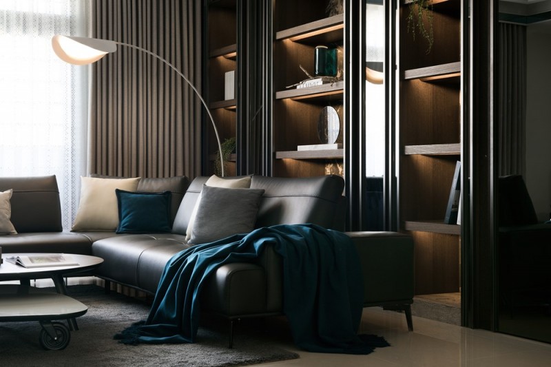 Спокойная и сдержанная атмосфера квартиры в городе Тайчжун, Тайвань