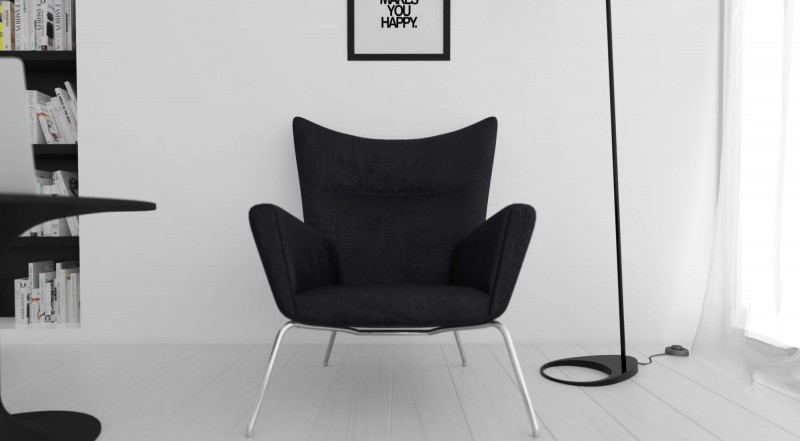 Черно-белое оформление виллы в Дубае