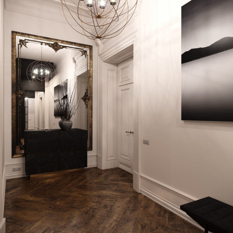 Эклектичная монохромная квартира в Руане, Франция