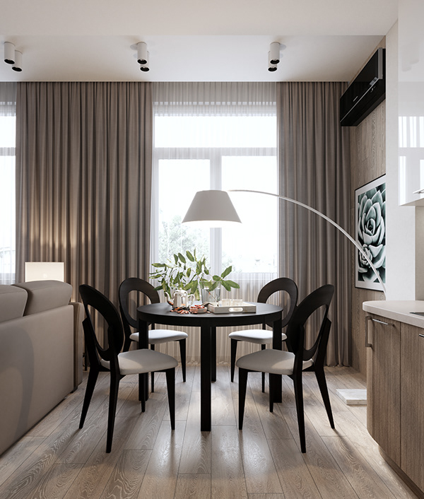 Современный интерьер – квартира в теплых тонах