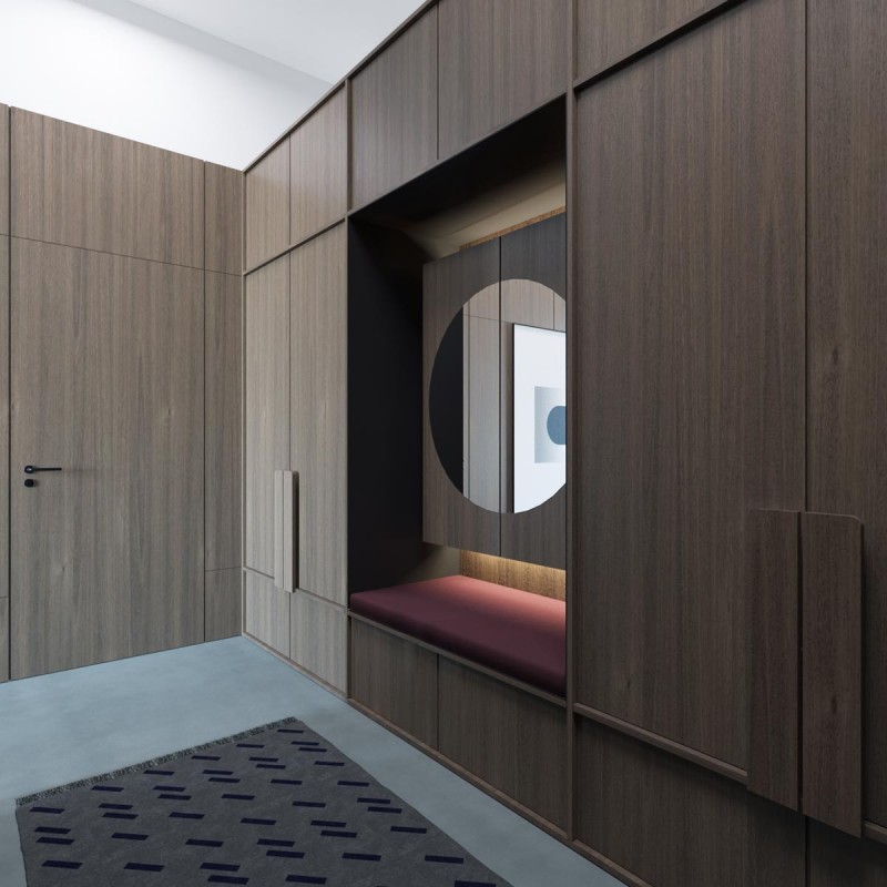 Апартаменты с открытой планировкой, оформленные в приглушенных тонах