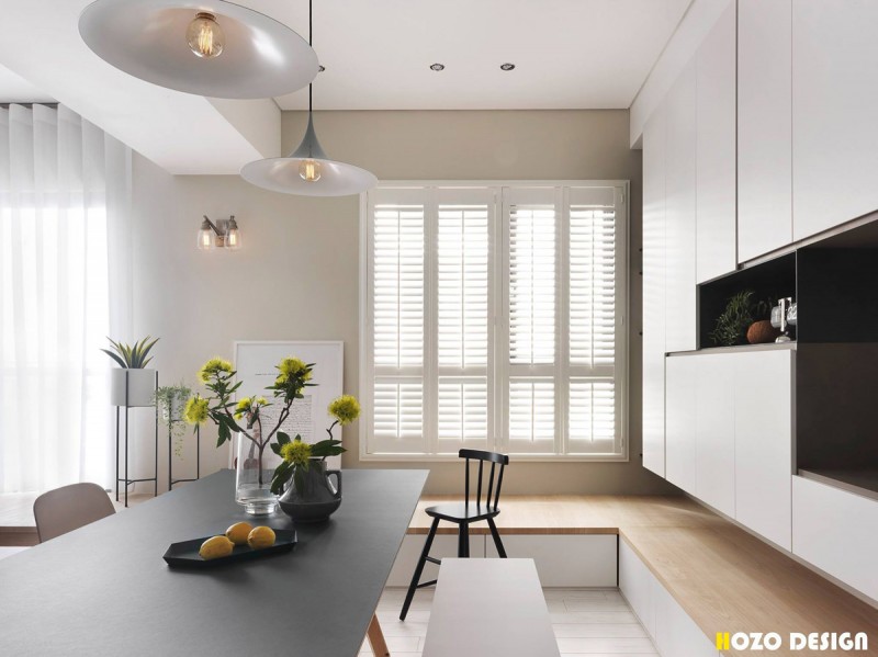 Баланс светлого и темного, нейтрального и цветного, роскоши и простоты в тайваньских апартаментах Баланс светлого и темного, нейтрального и цветного, роскоши и простоты в тайваньских апартаментах