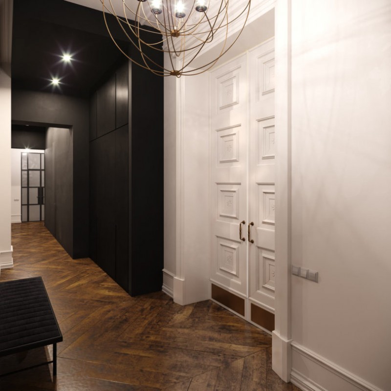 Эклектичная монохромная квартира в Руане, Франция