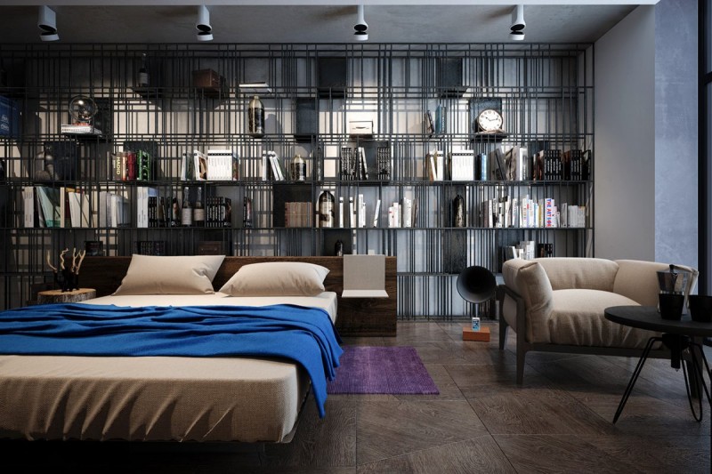 Минималистичный интерьер с сочетанием различных фактур и цветов