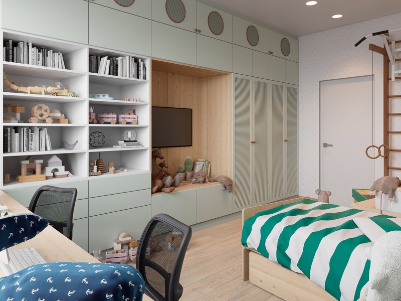 Интерьер в скандинавском стиле, наполненный живой зеленью Интерьер в скандинавском стиле, наполненный живой зеленью