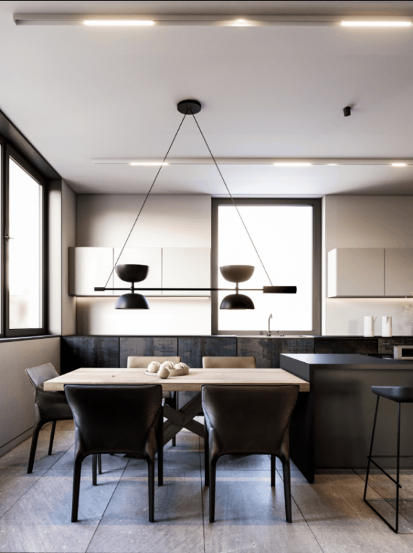 Контрастный дизайн интерьера