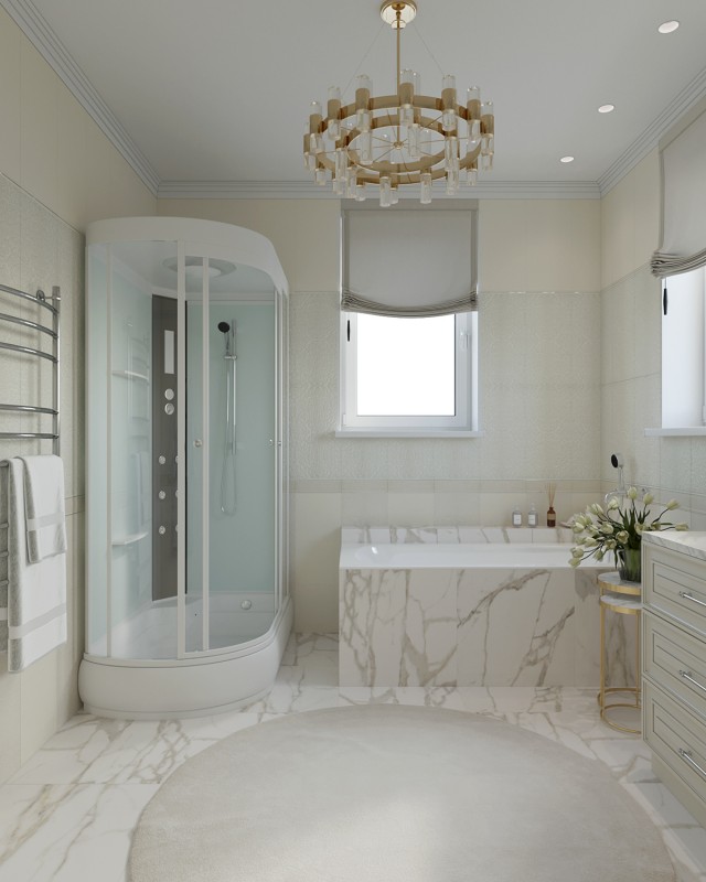 Интерьер загородного дома в пастельных тонах