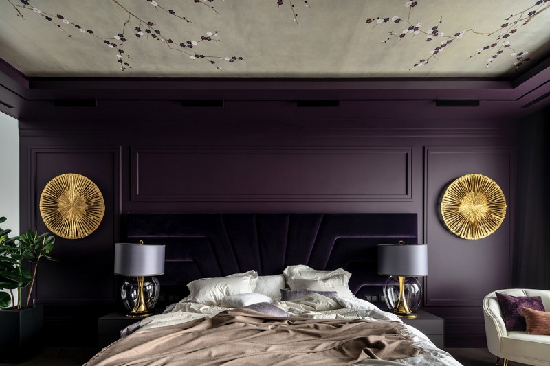 Выразительный и таинственный фиолетовый цвет в интерьере спальни Выразительный и таинственный фиолетовый цвет в интерьере спальни