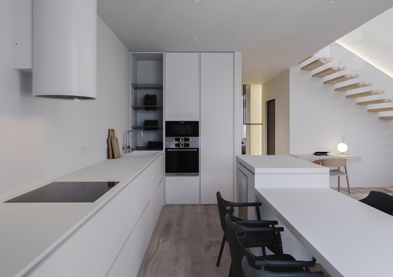 Двухуровневые апартаменты в стиле "минимализм" Двухуровневые апартаменты в стиле "минимализм"