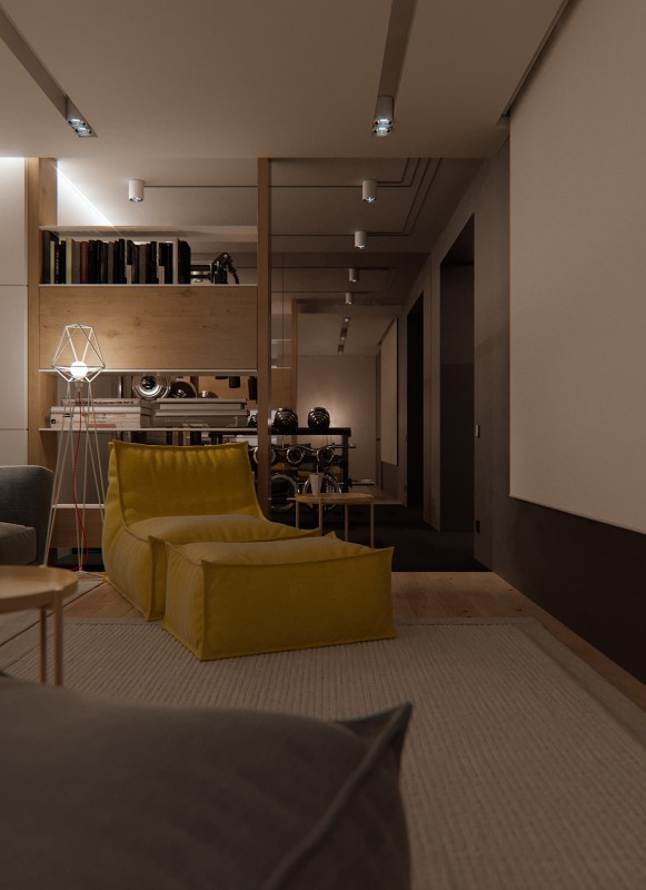 Интерьер цокольного этажа Интерьер цокольного этажа