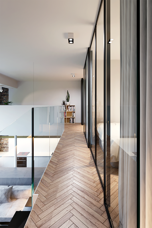 Минималистичный интерьер двухуровневой квартиры Минималистичный интерьер двухуровневой квартиры