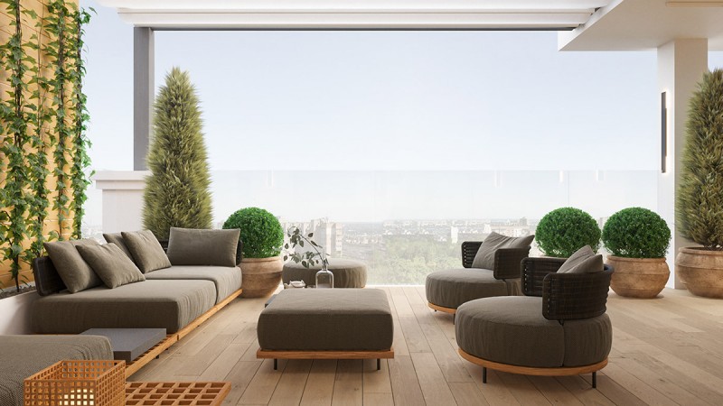 Светлые апартаменты с деревянными акцентами Светлые апартаменты с деревянными акцентами