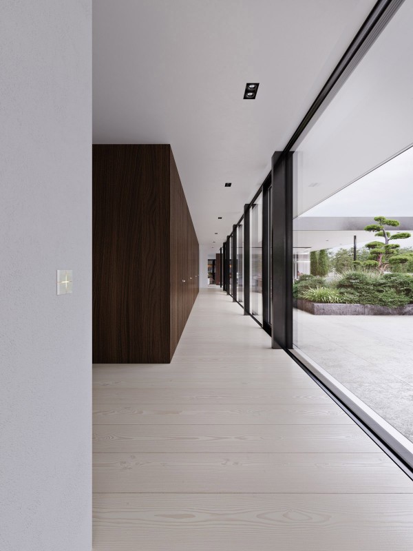 Финская вилла со стеклянными стенами и собственным пирсом