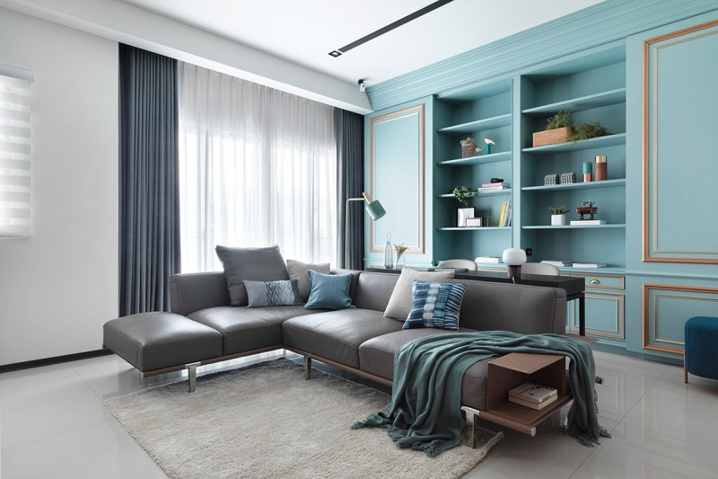 Квартира в серо-голубых тонах