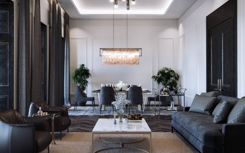 Интерьер пентхауса в Великобритании Интерьер пентхауса в Великобритании