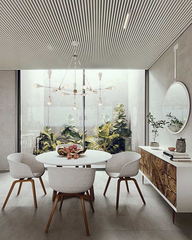 Комбинация белого цвета и природного оттенка древесины