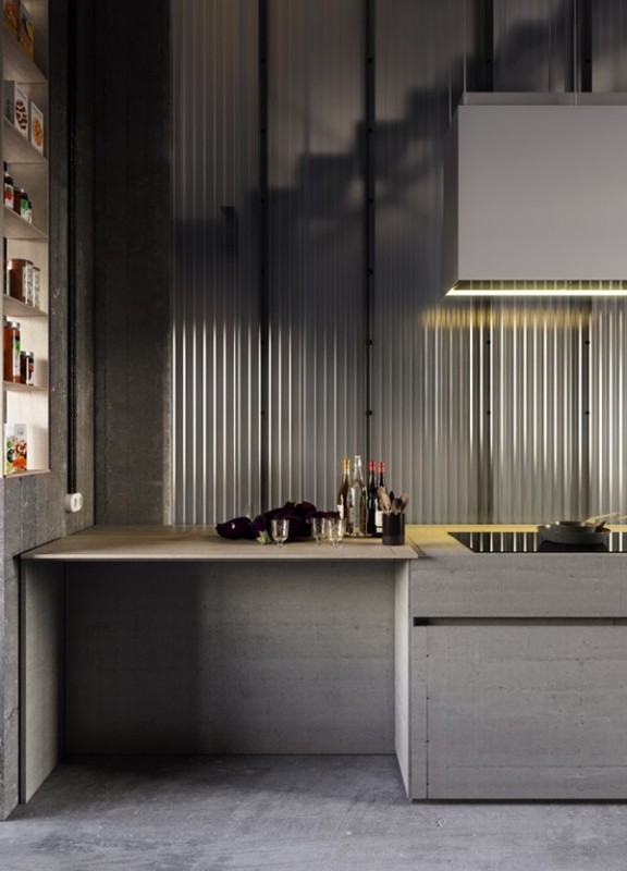 Желтые акценты в интерьере лофта