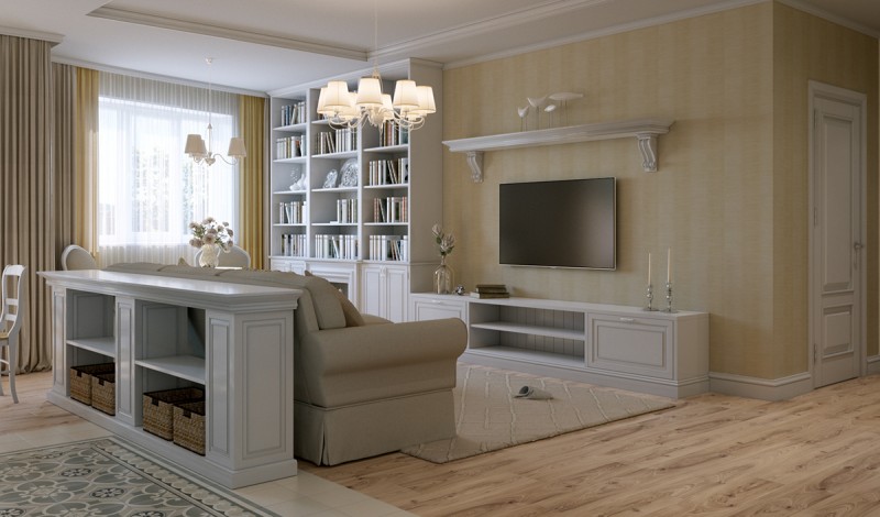 Интерьер светлой просторной квартиры