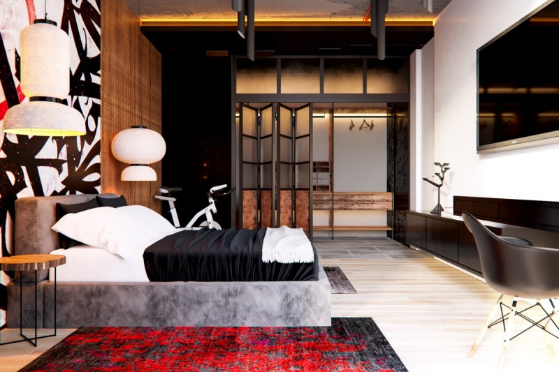 Азиатские мотивы в интерьере просторной квартиры Азиатские мотивы в интерьере просторной квартиры