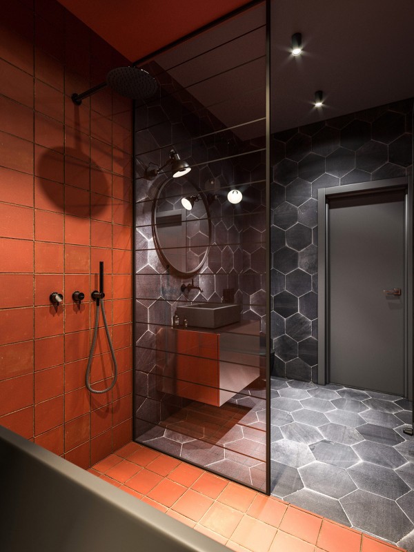 Интерьер в индустриальном стиле в серых тонах