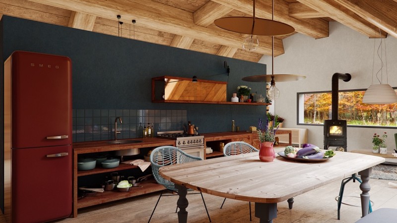 Проект уютного современного дома в лесу