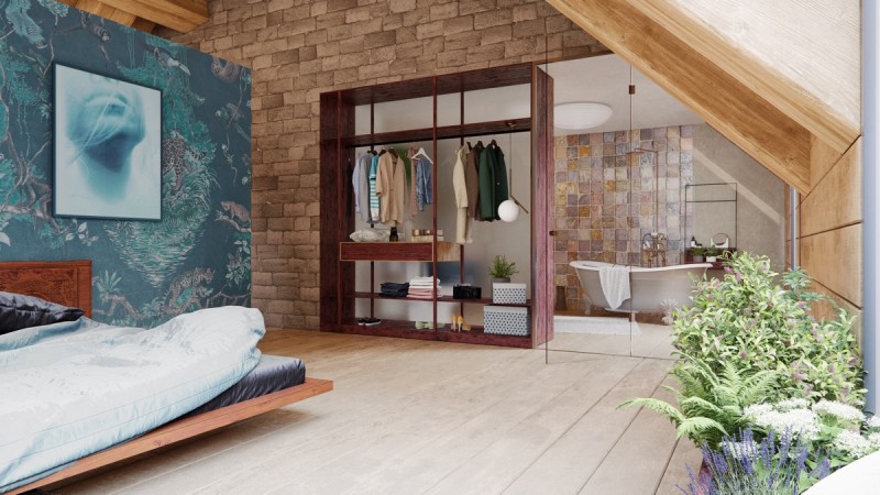 Проект уютного современного дома в лесу