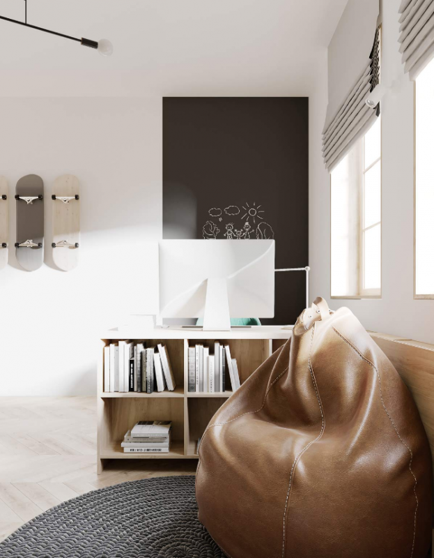 Умеренно аскетичное пространство для молодой семьи с двумя детьми Умеренно аскетичное пространство для молодой семьи с двумя детьми