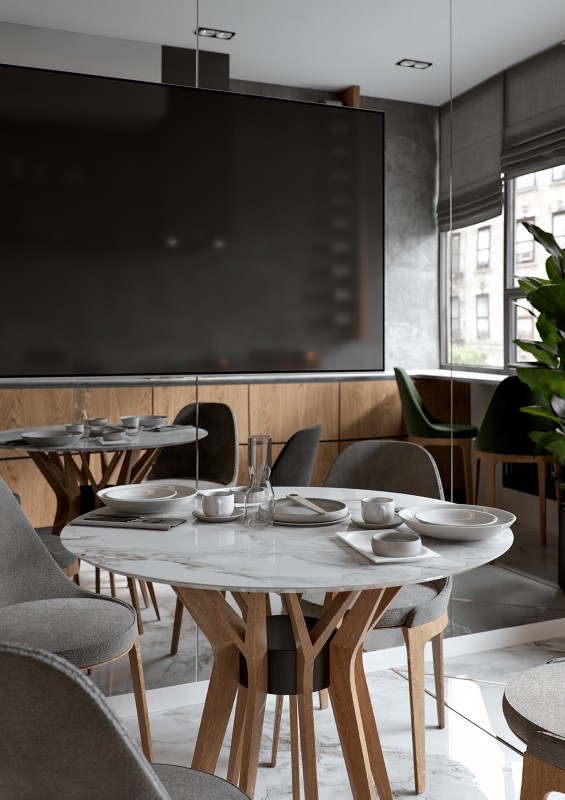 Мрамор, дерево и бетон в современном интерьере Мрамор, дерево и бетон в современном интерьере