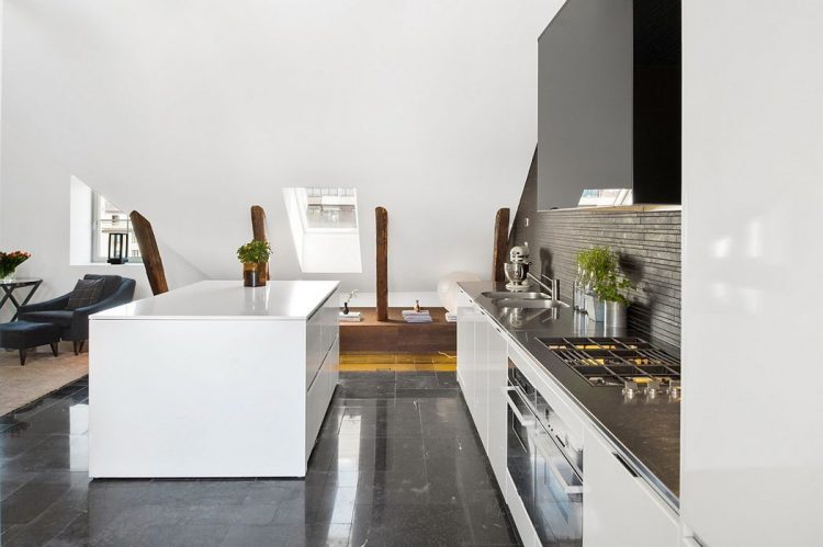 Просторная квартира-лофт в Стокгольме