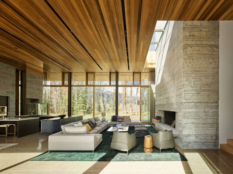 Современный дом, расположенный в Джексоне, штат Вайоминг
