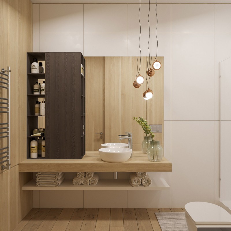 Светлые апартаменты с деревянными акцентами Светлые апартаменты с деревянными акцентами