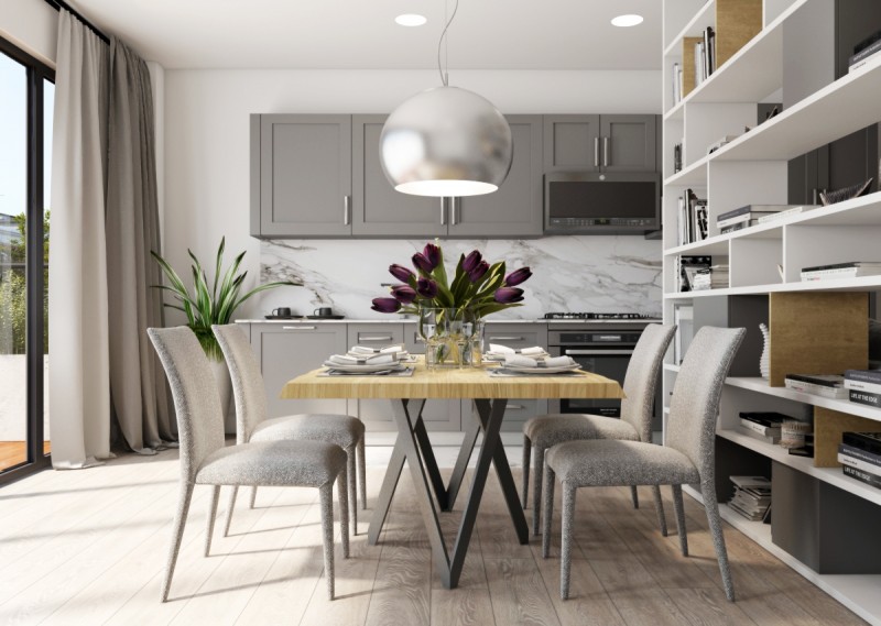 Интерьер пентхауса в серых тонах