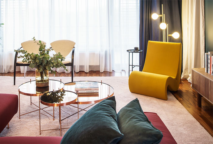 Смелые цвета и лаконичные формы в интьерьере квартиры в Бухаресте, Румыния Смелые цвета и лаконичные формы в интьерьере квартиры в Бухаресте, Румыния