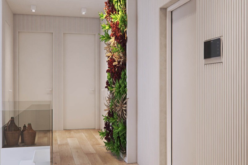 Сочетание белого, серого и кремово-бежевого цветов в интерьере двухуровневой квартиры Сочетание белого, серого и кремово-бежевого цветов в интерьере двухуровневой квартиры