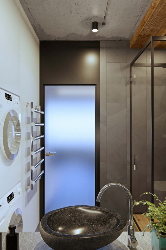 Холостяцкая квартира в индустриальном стиле