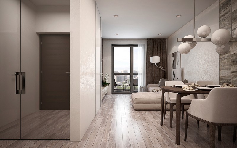 Интерьер варшавской квартиры в коричневых тонах Интерьер варшавской квартиры в коричневых тонах