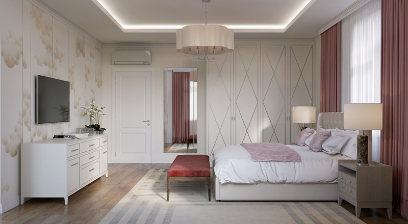 Интерьер загородного дома в пастельных тонах